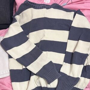 Brandy Melville blue and white striped sweater